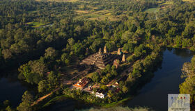 Bakong Temple Panorama View from above, Cambodia